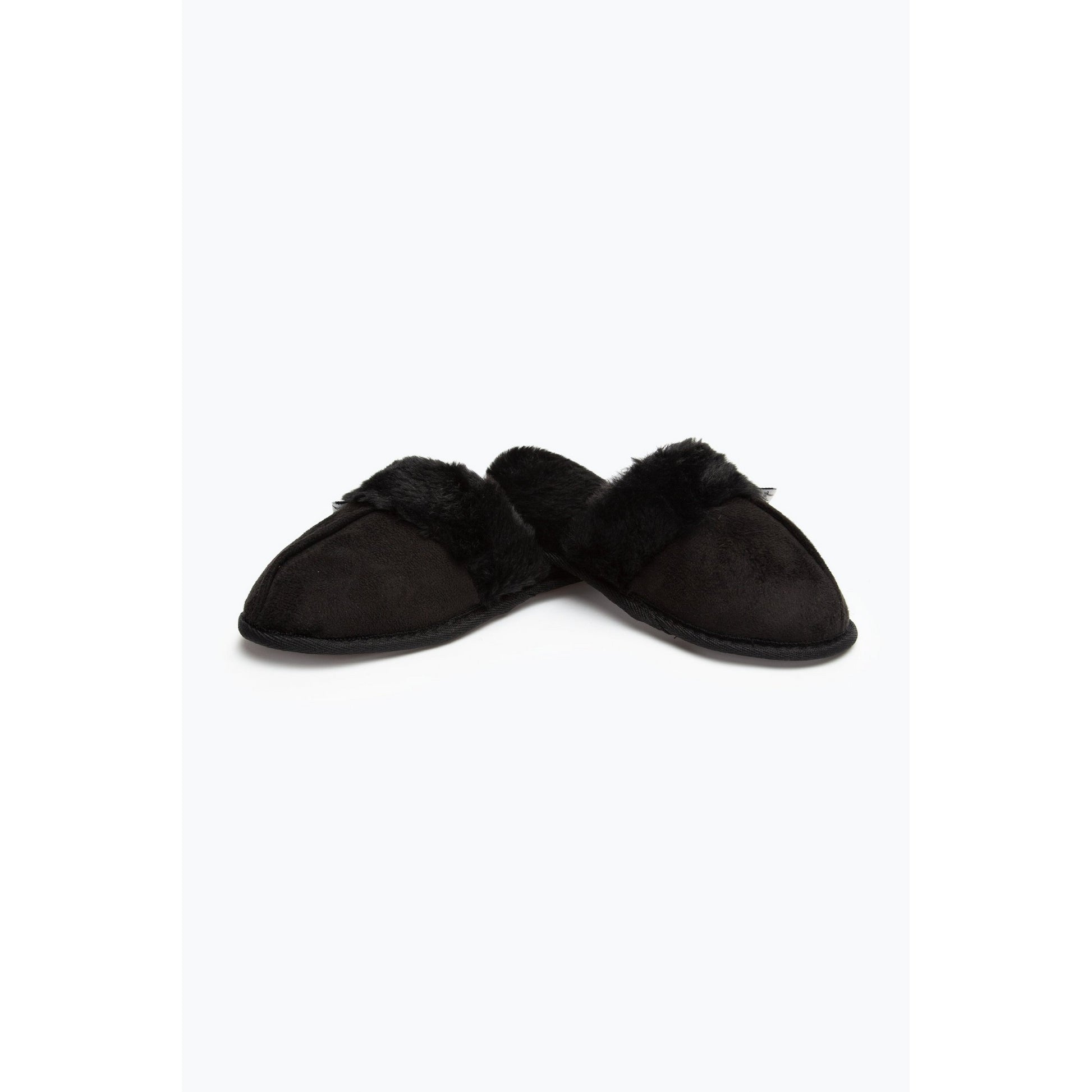 Black - Back - Hype Womens-Ladies Leopard Print Slippers