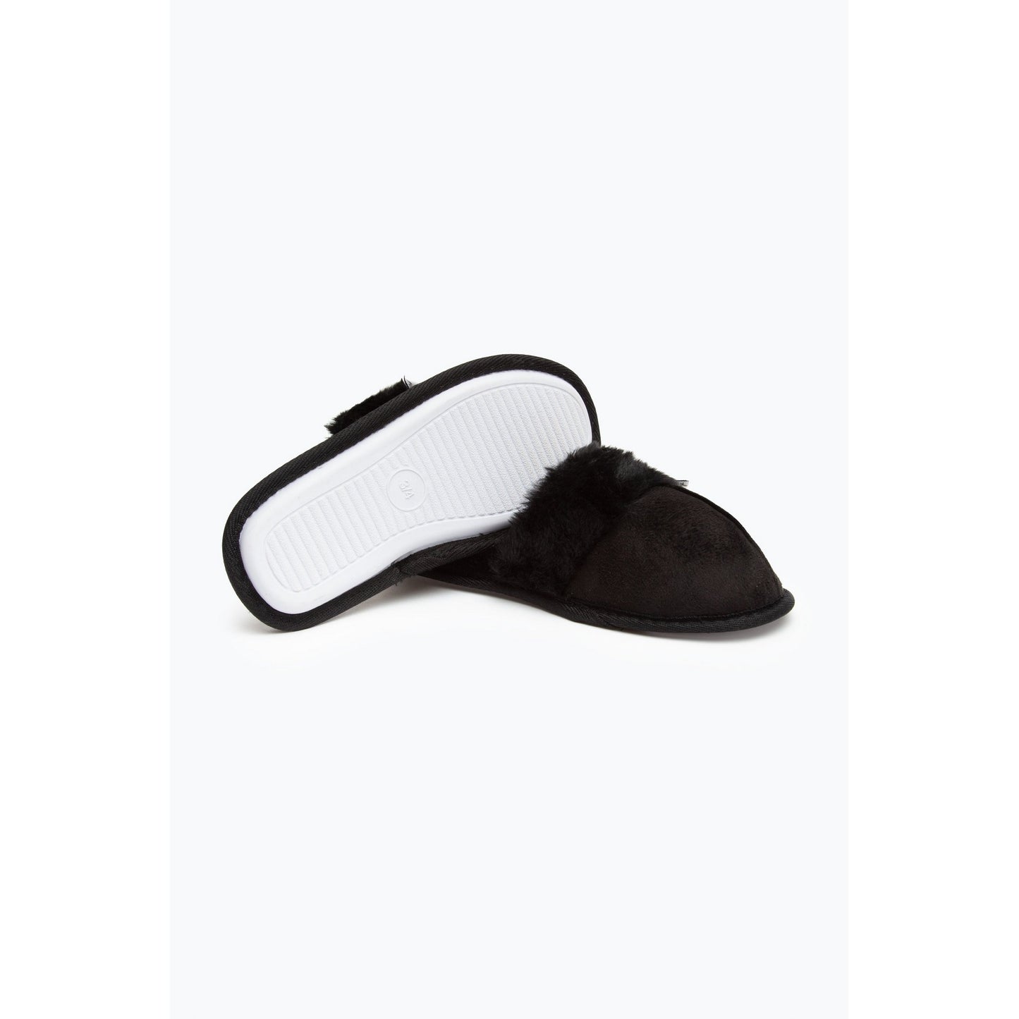Black - Side - Hype Womens-Ladies Leopard Print Slippers