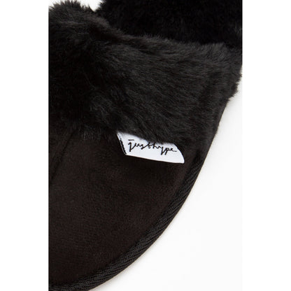Black - Lifestyle - Hype Womens-Ladies Leopard Print Slippers