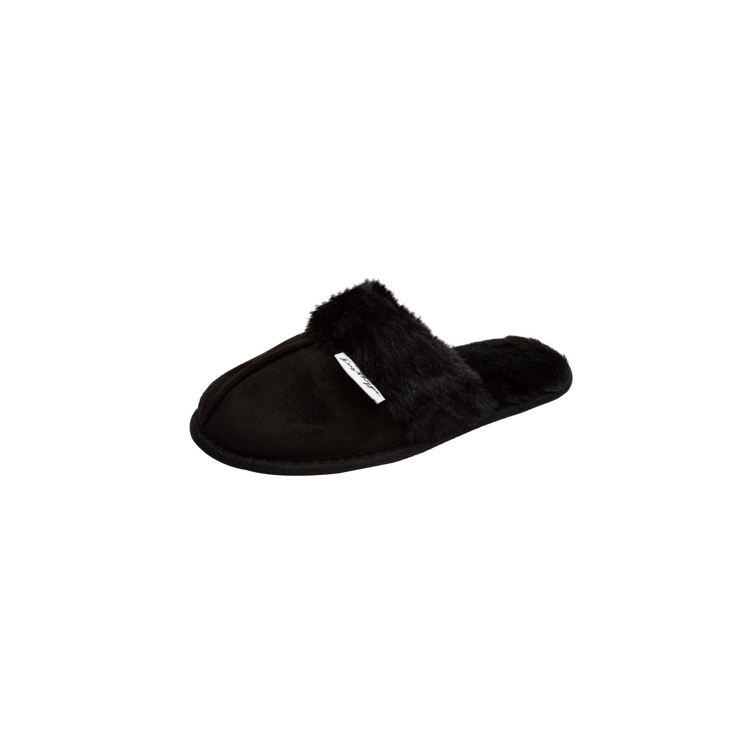 Black - Front - Hype Womens-Ladies Leopard Print Slippers