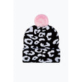 Black-White-Pink - Back - Hype Unisex Adult Knitted Cheetah Print Beanie