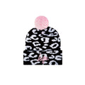 Black-White-Pink - Front - Hype Unisex Adult Knitted Cheetah Print Beanie