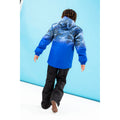 Blue - Back - Hype Childrens-Kids Snow Iceline Camo Ski Jacket