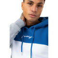 Blue-White-Grey Marl - Lifestyle - Hype Mens Enderby Colour Block Hoodie