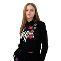 Black-White - Front - Hype Girls Flower Patch Crop Hoodie