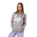 Grey-Red-White - Front - Hype Girls Love Script Hoodie
