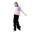 Yellow-Pink-Blue - Side - Hype Girls Hippy Fade Drop Shoulder Boxy T-Shirt