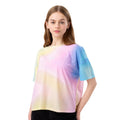 Yellow-Pink-Blue - Front - Hype Girls Hippy Fade Drop Shoulder Boxy T-Shirt