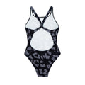 Black-Grey - Lifestyle - Hype Womens-Ladies Leopard Print One Piece Swimsuit