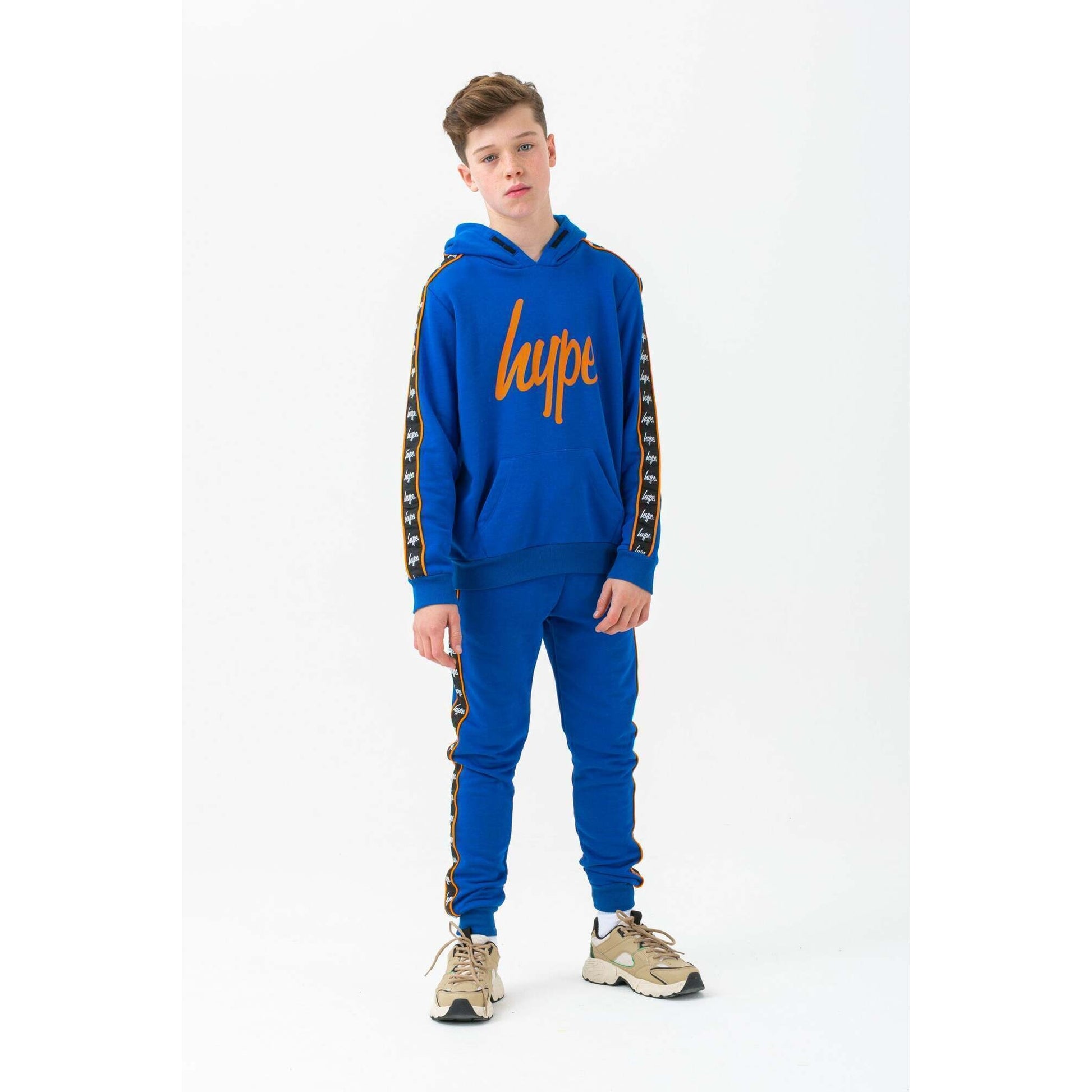 Blue-Orange-Black - Back - Hype Boys Diversion Script Jogging Bottoms