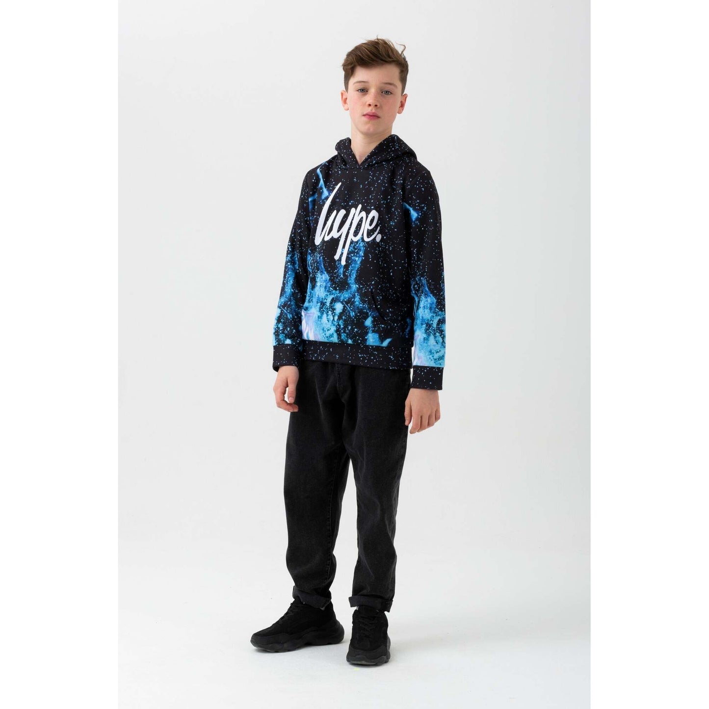 Blue-Black-White - Back - Hype Boys Fire Hoodie