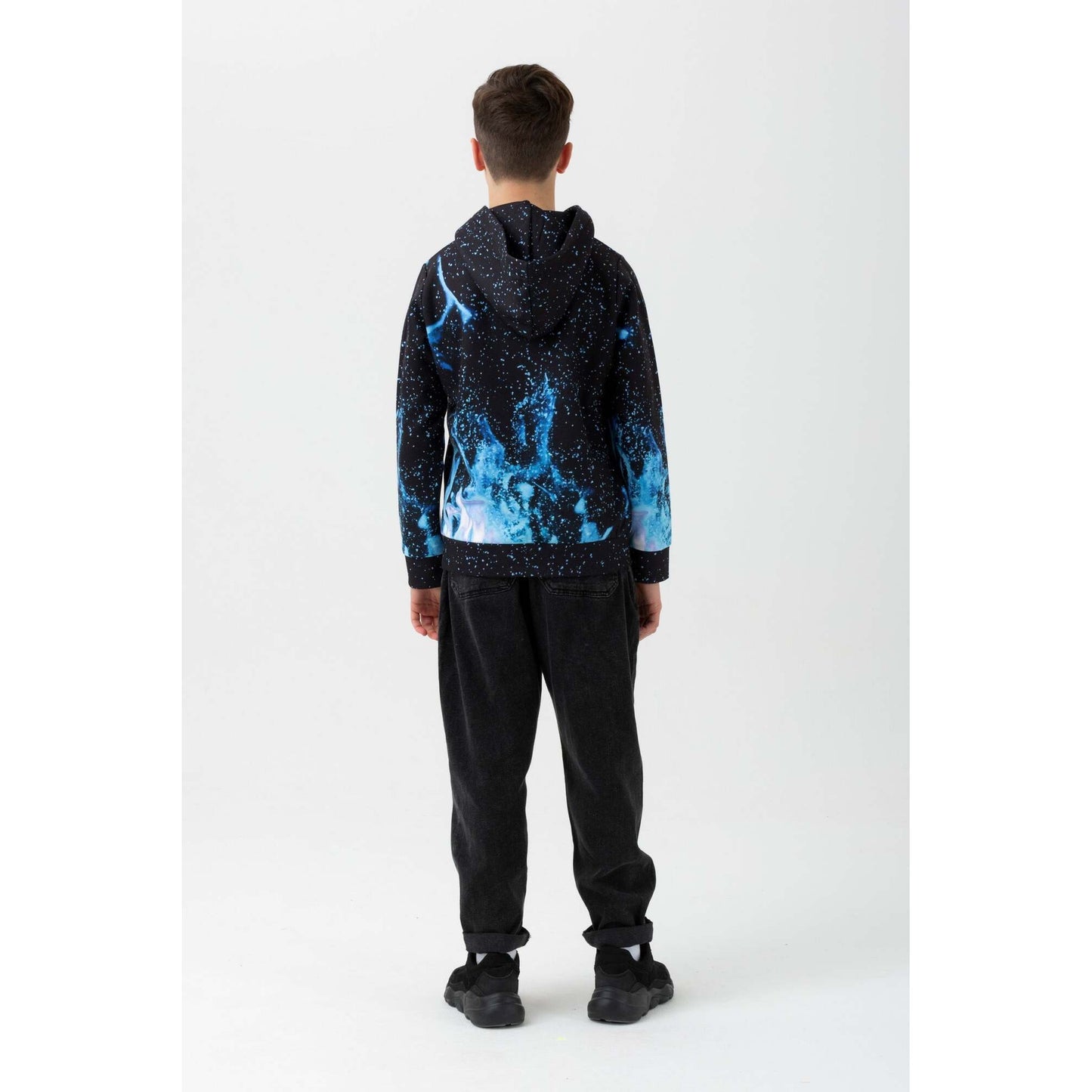 Blue-Black-White - Side - Hype Boys Fire Hoodie