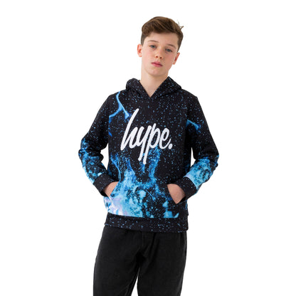 Blue-Black-White - Front - Hype Boys Fire Hoodie