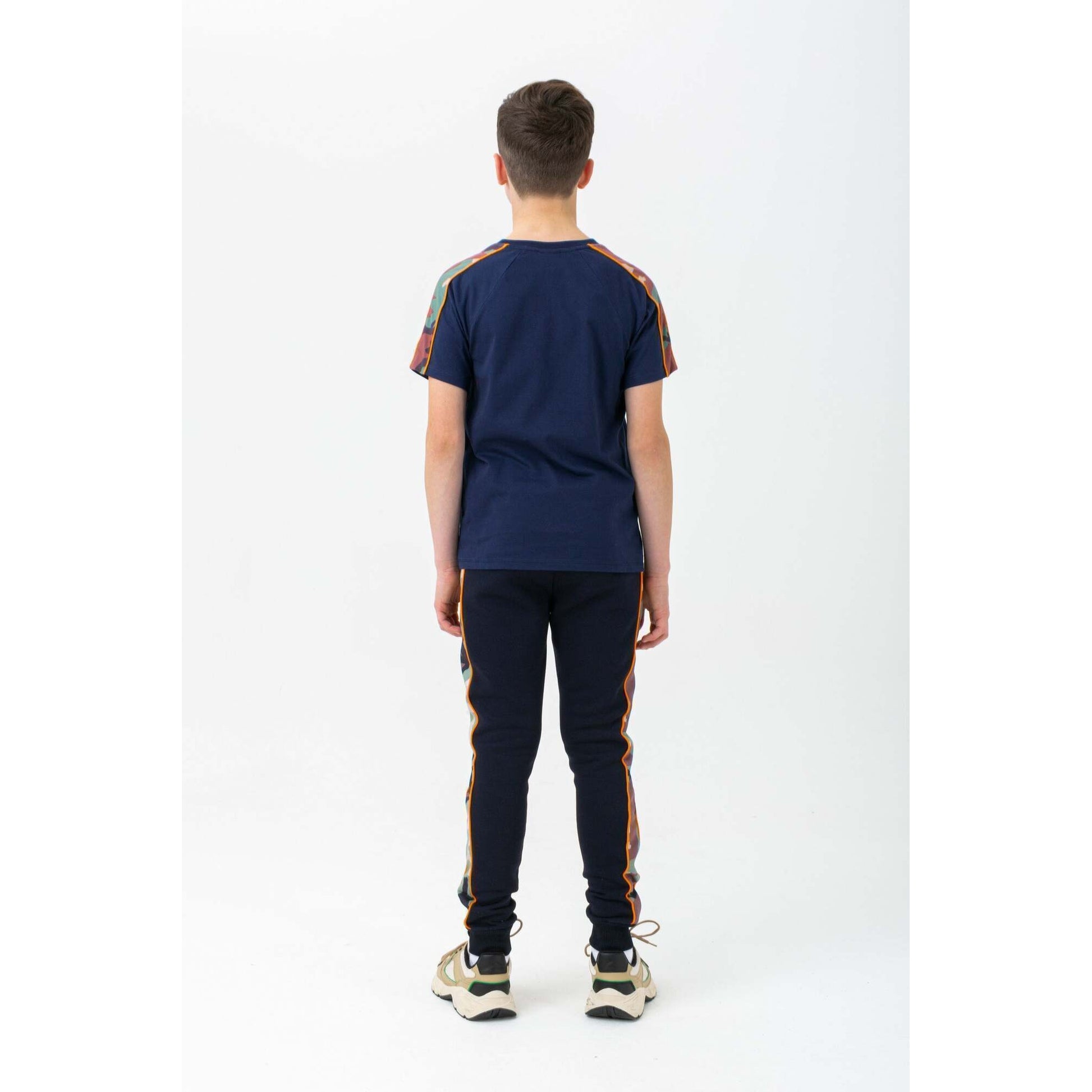 Navy-Orange - Back - Hype Boys Spring Camo Jogging Bottoms