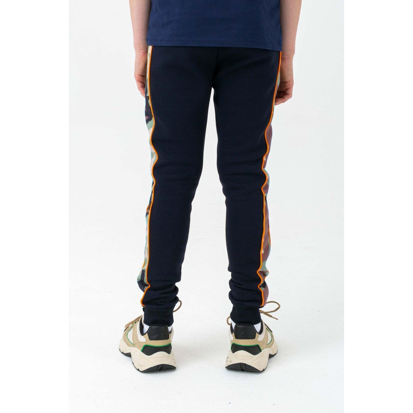 Navy-Orange - Side - Hype Boys Spring Camo Jogging Bottoms