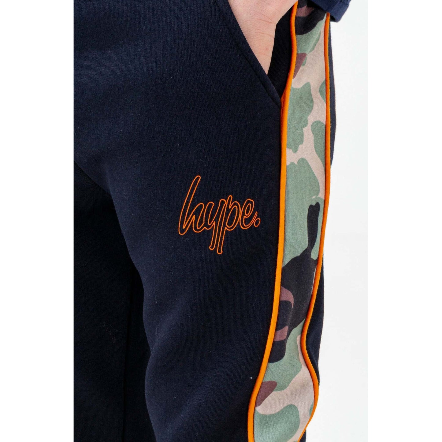 Navy-Orange - Lifestyle - Hype Boys Spring Camo Jogging Bottoms