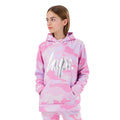 Pink-Silver - Front - Hype Girls Camo Hoodie