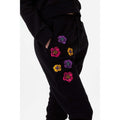 Black - Pack Shot - Hype Girls Flower Patch Script Jogging Bottoms