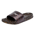 Brown - Back - Hype Unisex Adult Leopard Print Sliders