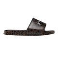 Brown - Front - Hype Unisex Adult Leopard Print Sliders