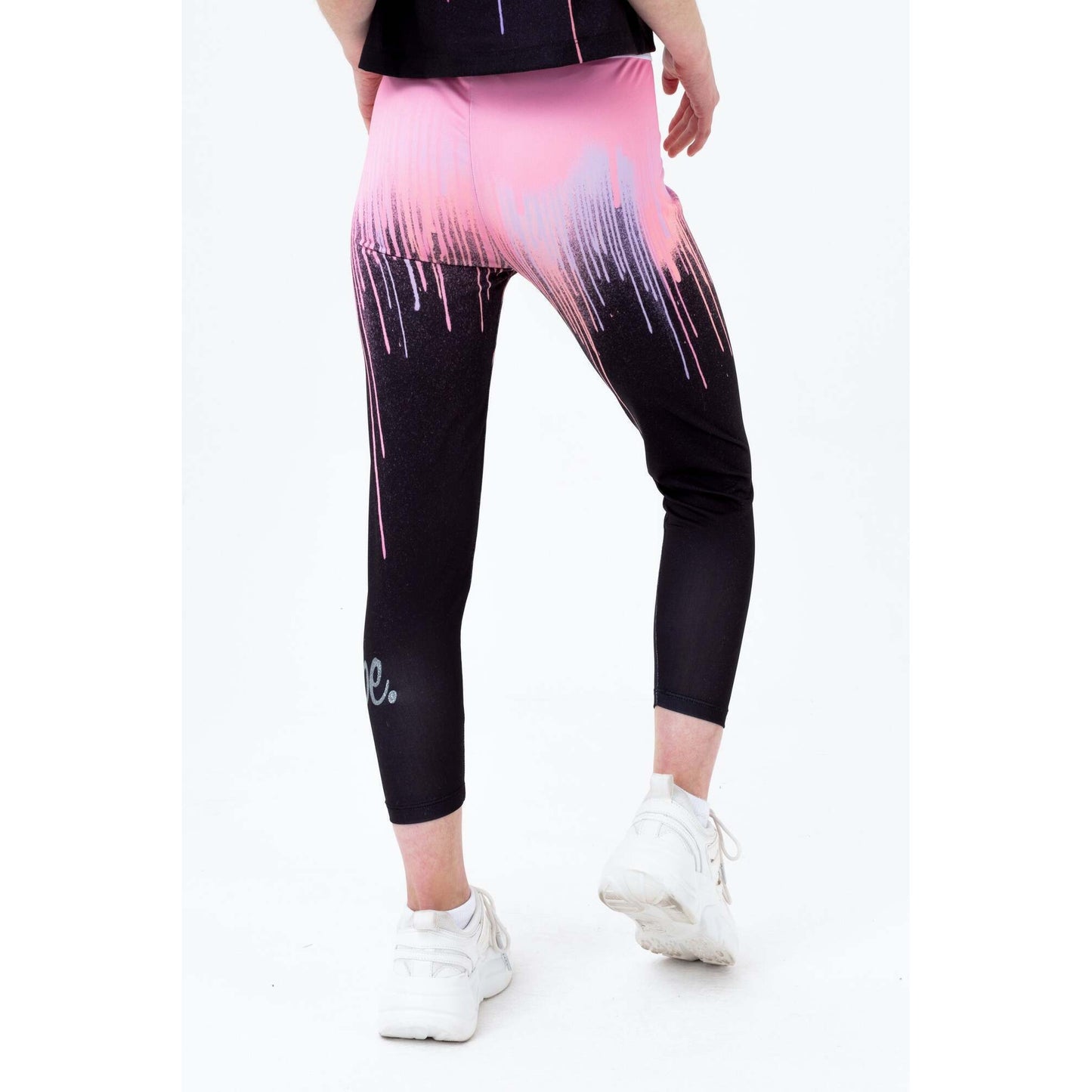 Pink-Black - Back - Hype Girls Drips Leggings