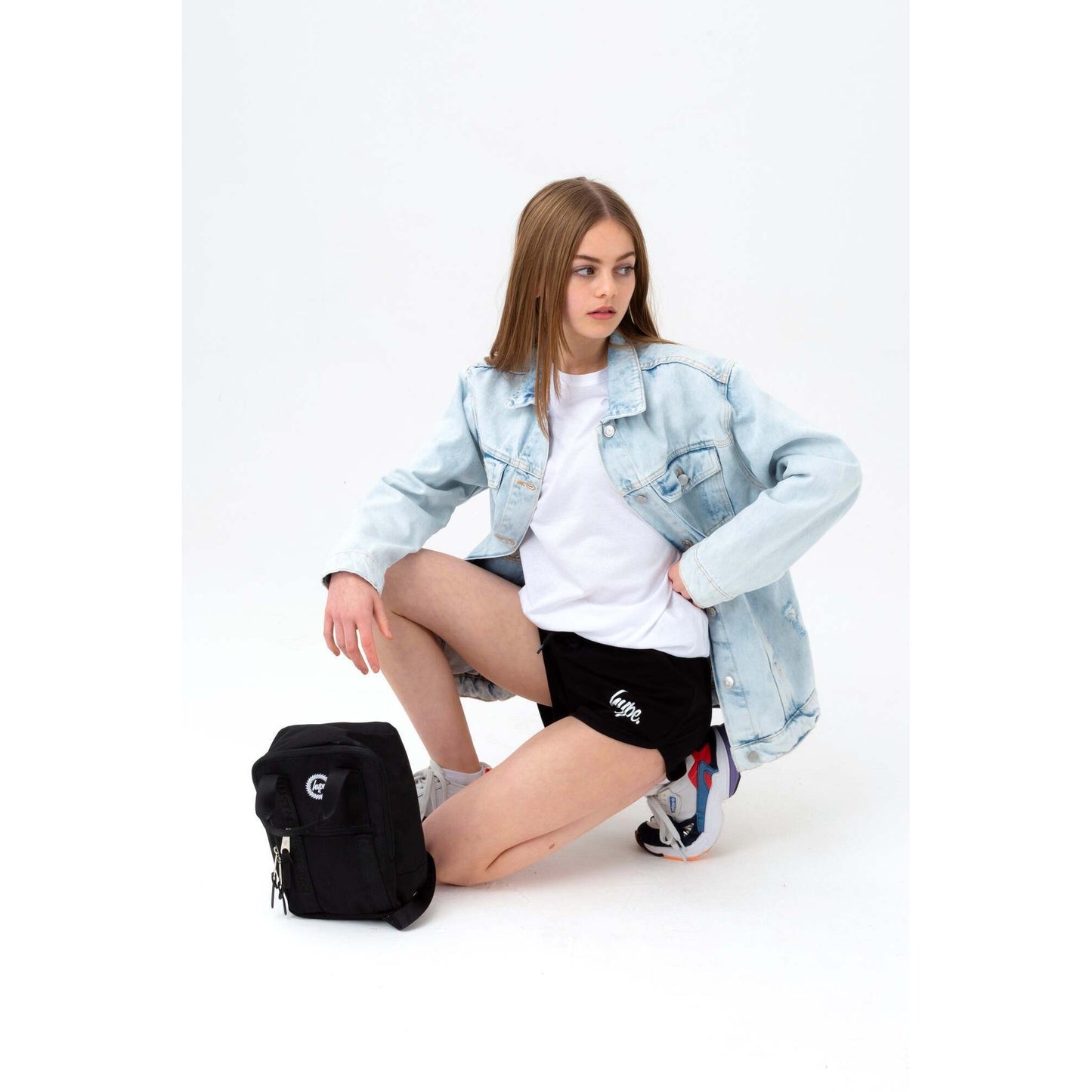 Black - Side - Hype Girls Script Running Shorts