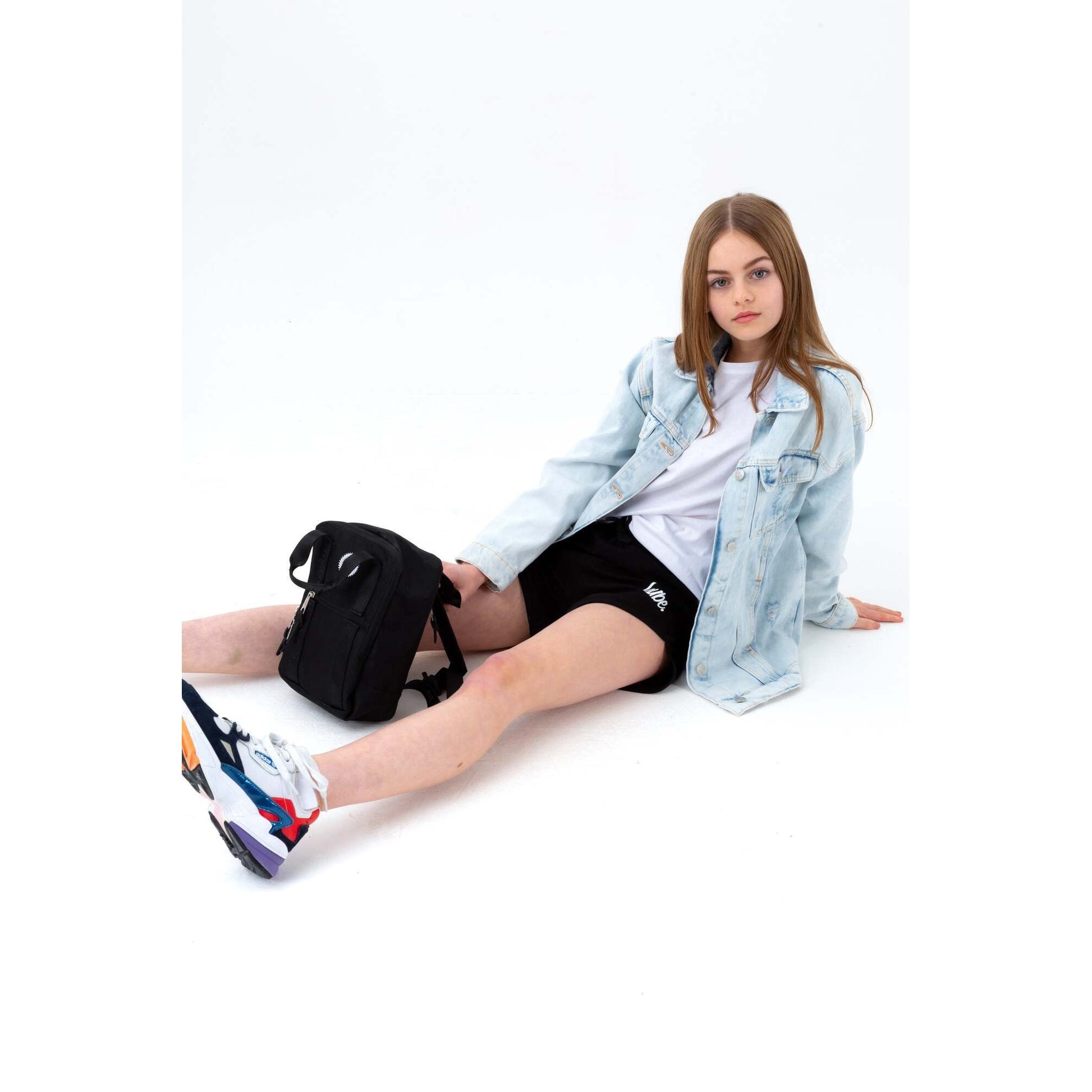Black - Lifestyle - Hype Girls Script Running Shorts