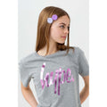 Grey-Pink - Lifestyle - Hype Girls Princess Script Crop T-Shirt