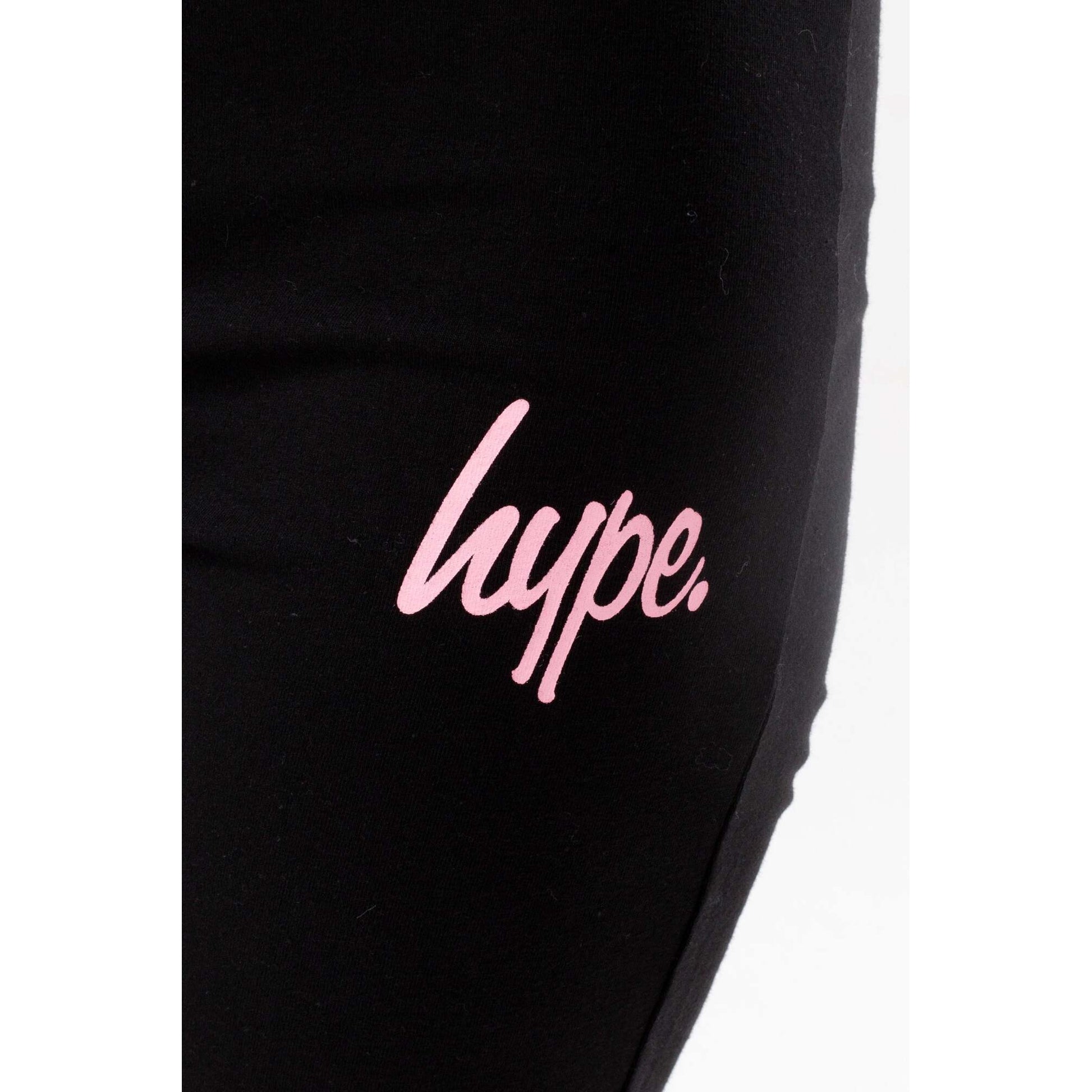 Black - Side - Hype Girls Script Flared Trousers