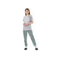 Grey-White-Mint Green - Front - Hype Girls Leopard Print Pyjama Set