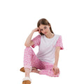 Pink-White - Front - Hype Girls Leopard Print Pyjama Set