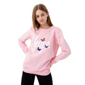 Pink-White - Pack Shot - Hype Girls Butterfly Sweatshirt