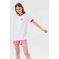 White-Pink - Back - Hype Girls Rainbow Leopard Print Short Pyjama Set