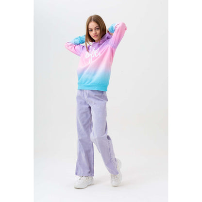 Purple-White-Blue - Back - Hype Girls Mykonos Fade Hoodie