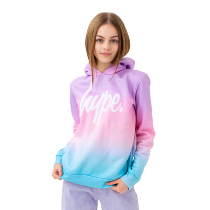 Purple-White-Blue - Front - Hype Girls Mykonos Fade Hoodie