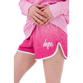 Pink-White - Front - Hype Girls Speckle Fade Casual Shorts