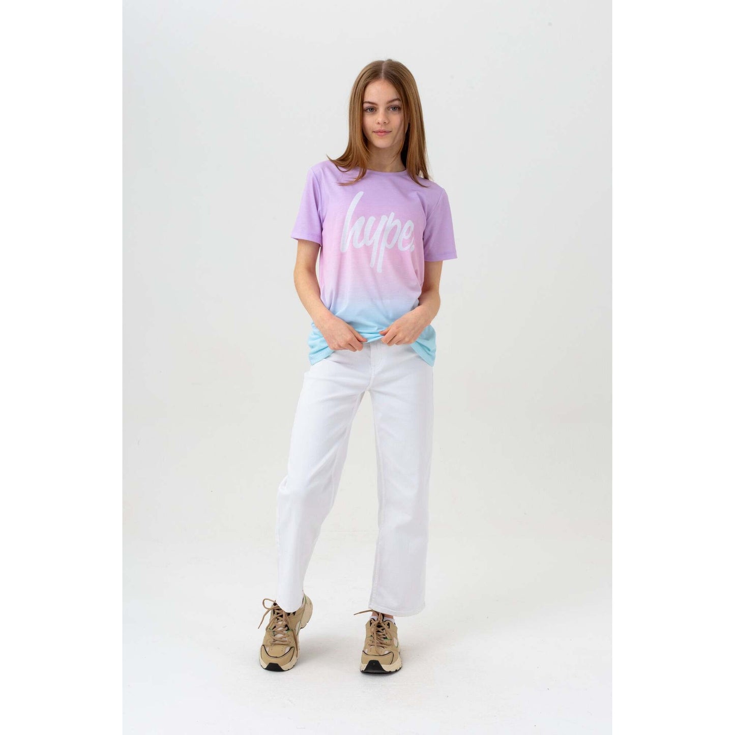 Purple-White-Blue - Back - Hype Girls Mykonos Fade T-Shirt