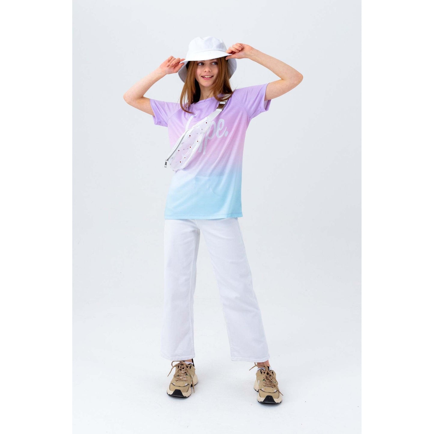 Purple-White-Blue - Side - Hype Girls Mykonos Fade T-Shirt