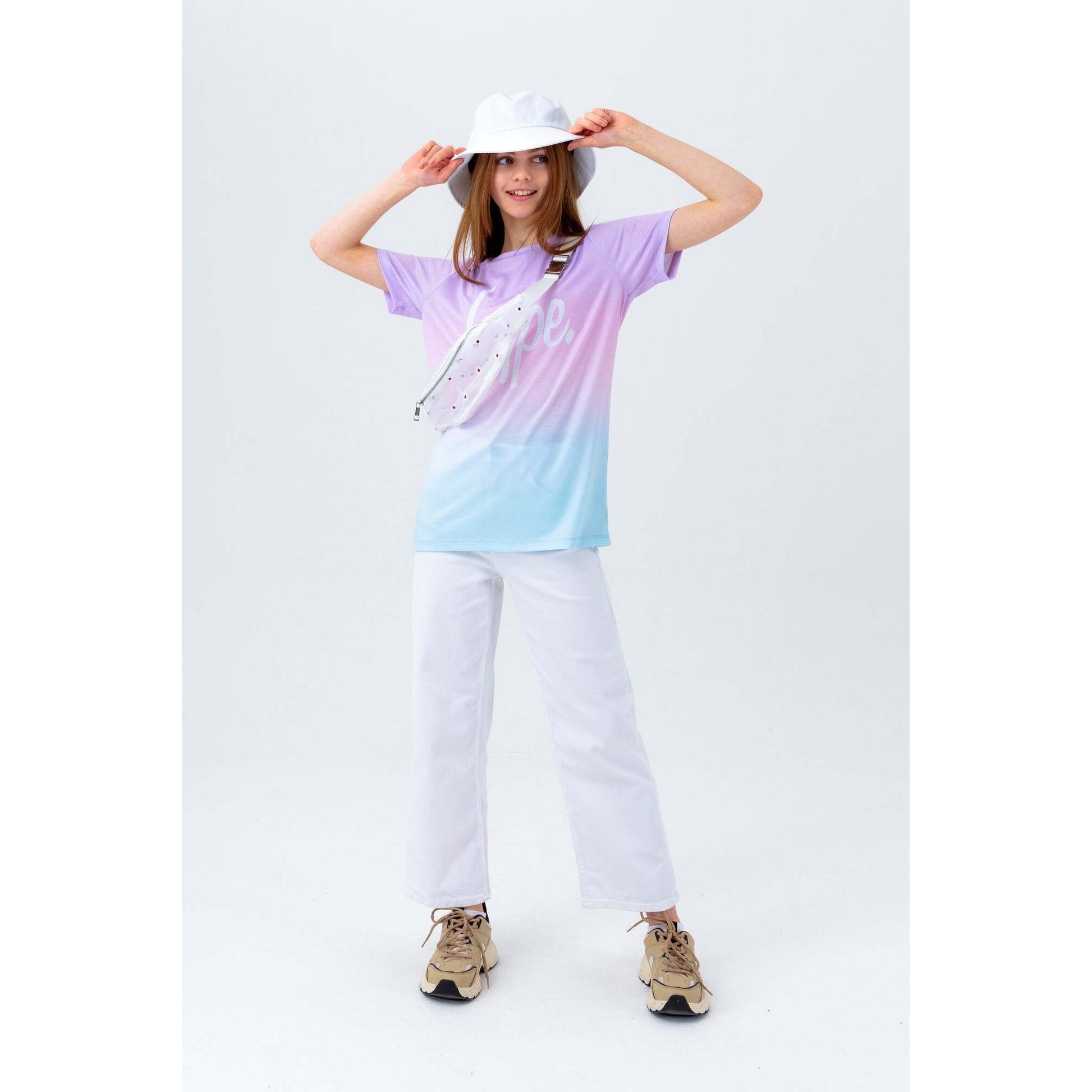 Purple-White-Blue - Side - Hype Girls Mykonos Fade T-Shirt