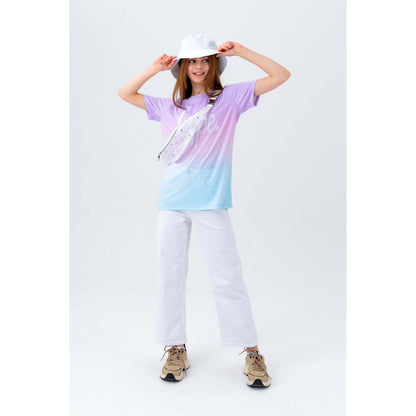 Purple-White-Blue - Side - Hype Girls Mykonos Fade T-Shirt