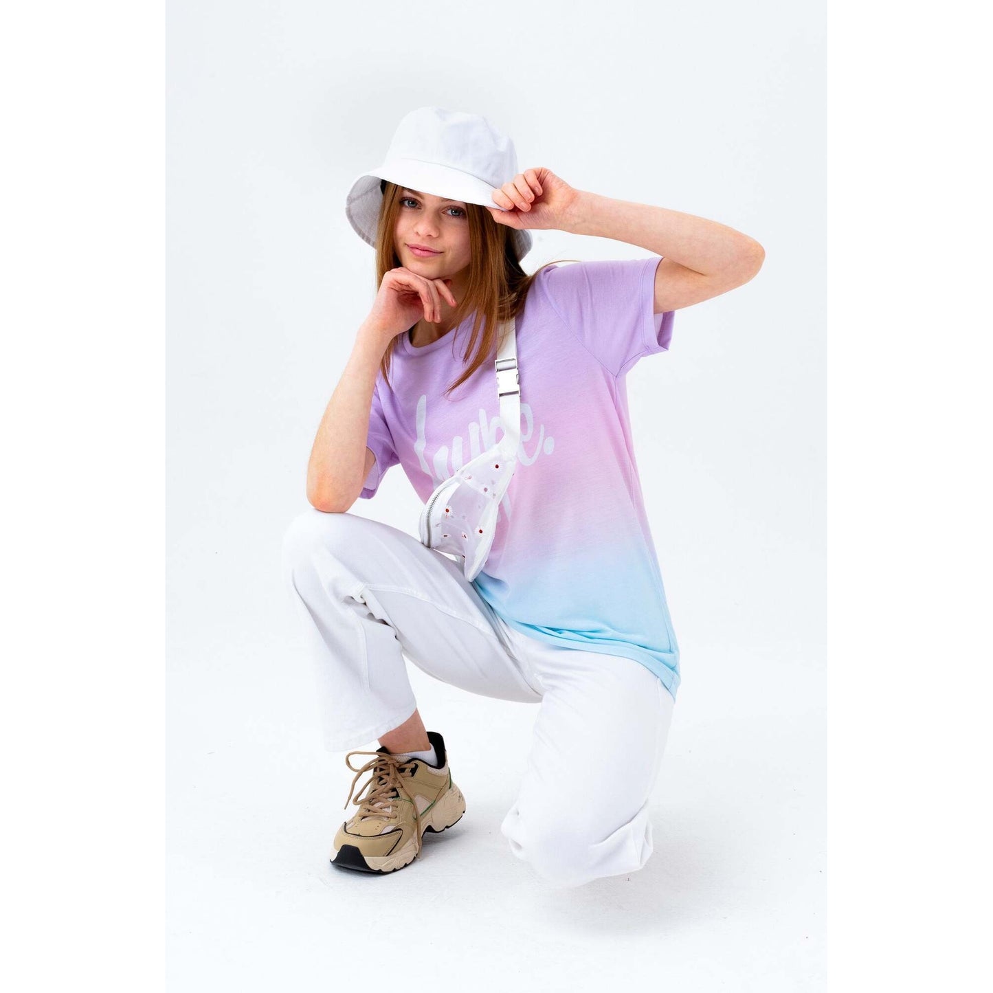 Purple-White-Blue - Lifestyle - Hype Girls Mykonos Fade T-Shirt