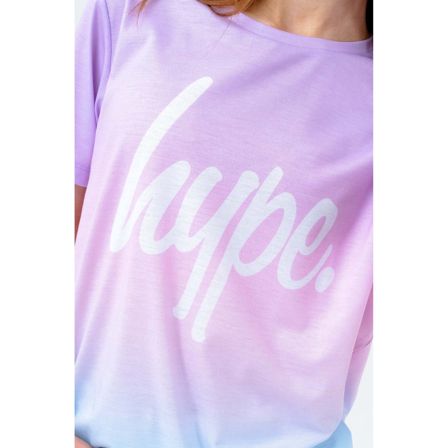 Purple-White-Blue - Close up - Hype Girls Mykonos Fade T-Shirt