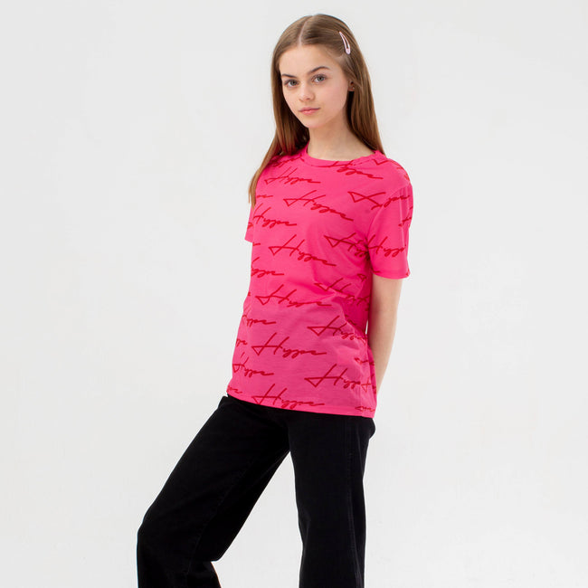 Pink - Lifestyle - Hype Girls Track Scribble T-Shirt