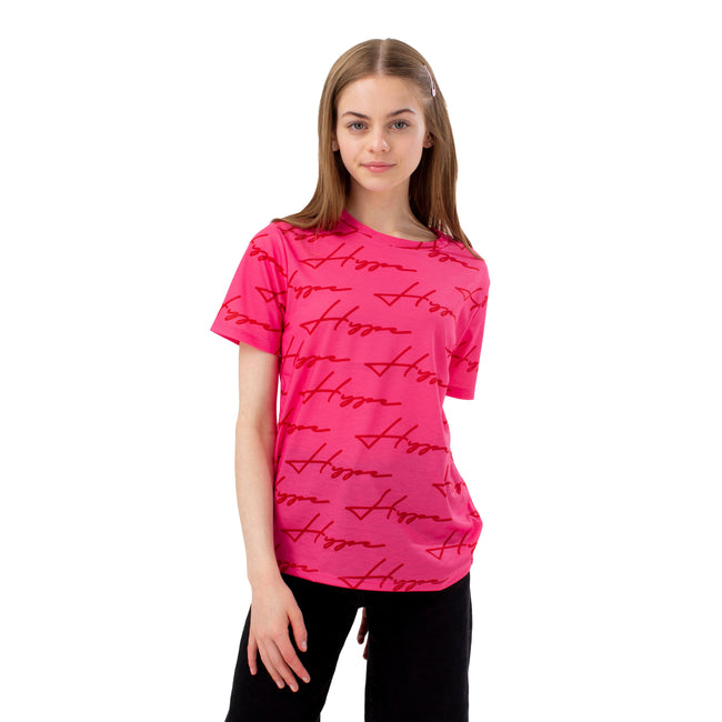 Pink - Front - Hype Girls Track Scribble T-Shirt