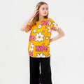 Yellow-White-Pink - Back - Hype Girls Wavey Daisy T-Shirt