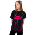 Black-Pink - Front - Hype Girls Groovey Flames T-Shirt