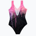 Pink-Black-White - Back - Hype Girls Drips Script One Piece Swimsuit