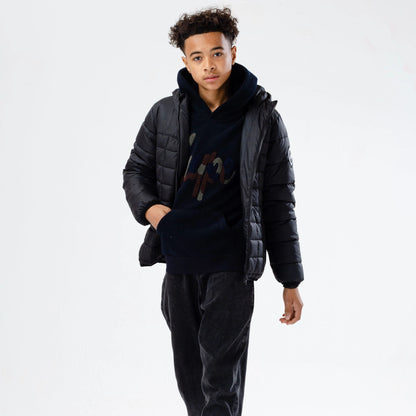 Black - Back - Hype Childrens-Kids Baffled Jacket