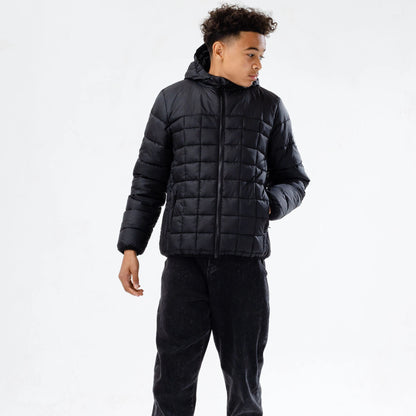 Black - Side - Hype Childrens-Kids Baffled Jacket