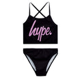 Black-Pink - Front - Hype Girls Script Bikini Set